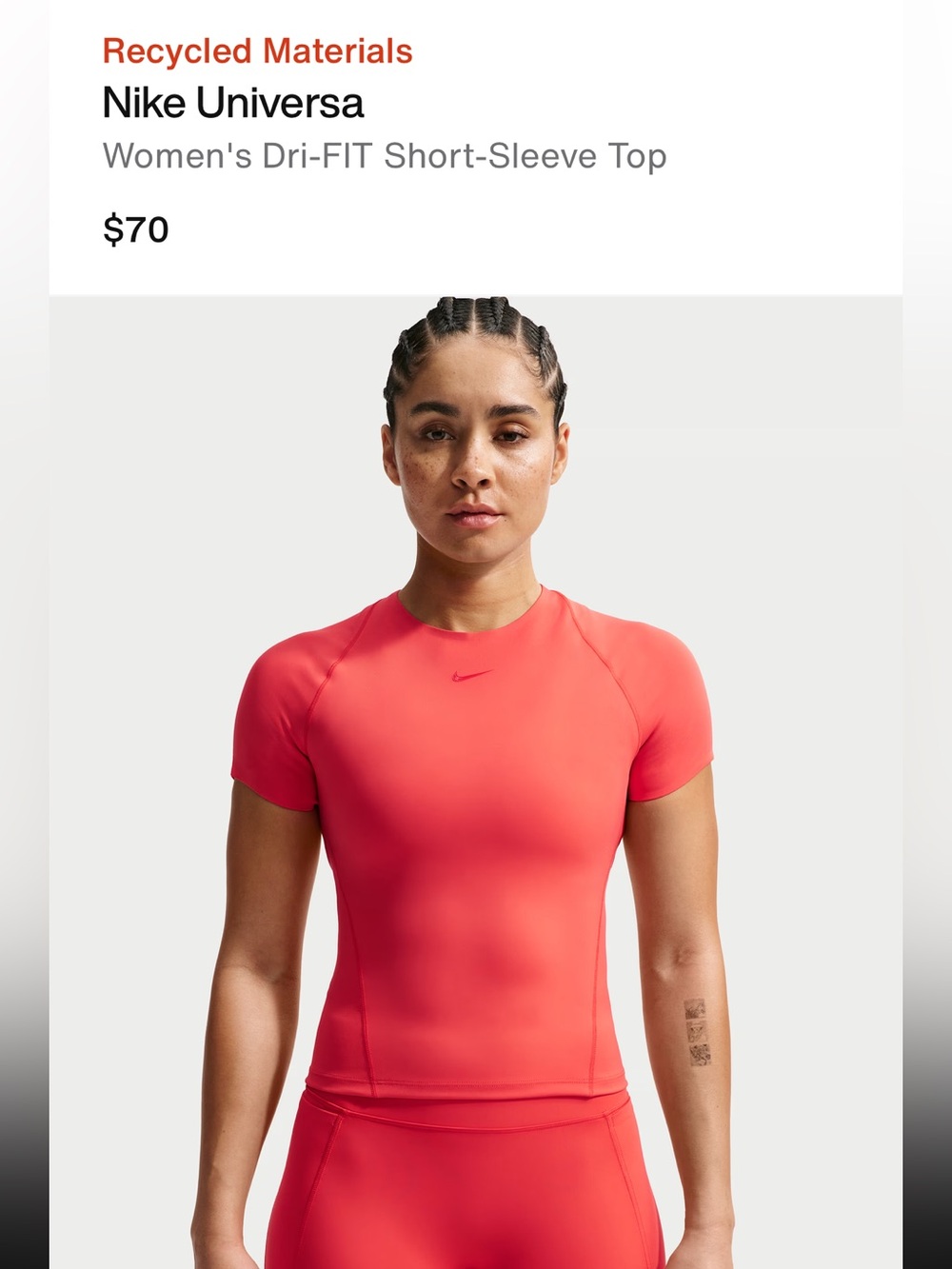 Nike Women's Universa Shirt, Leggings and Socks Set, Light Crimson Red, NWT